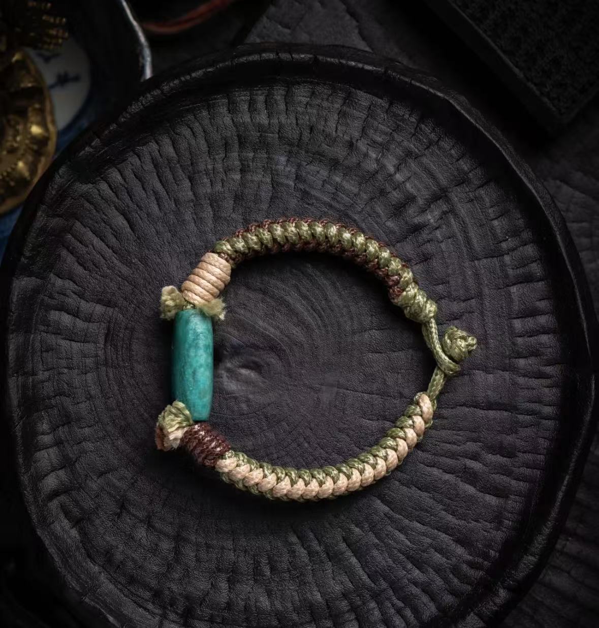 Tibetan Handwoven Amazonite Bracelet for Men
