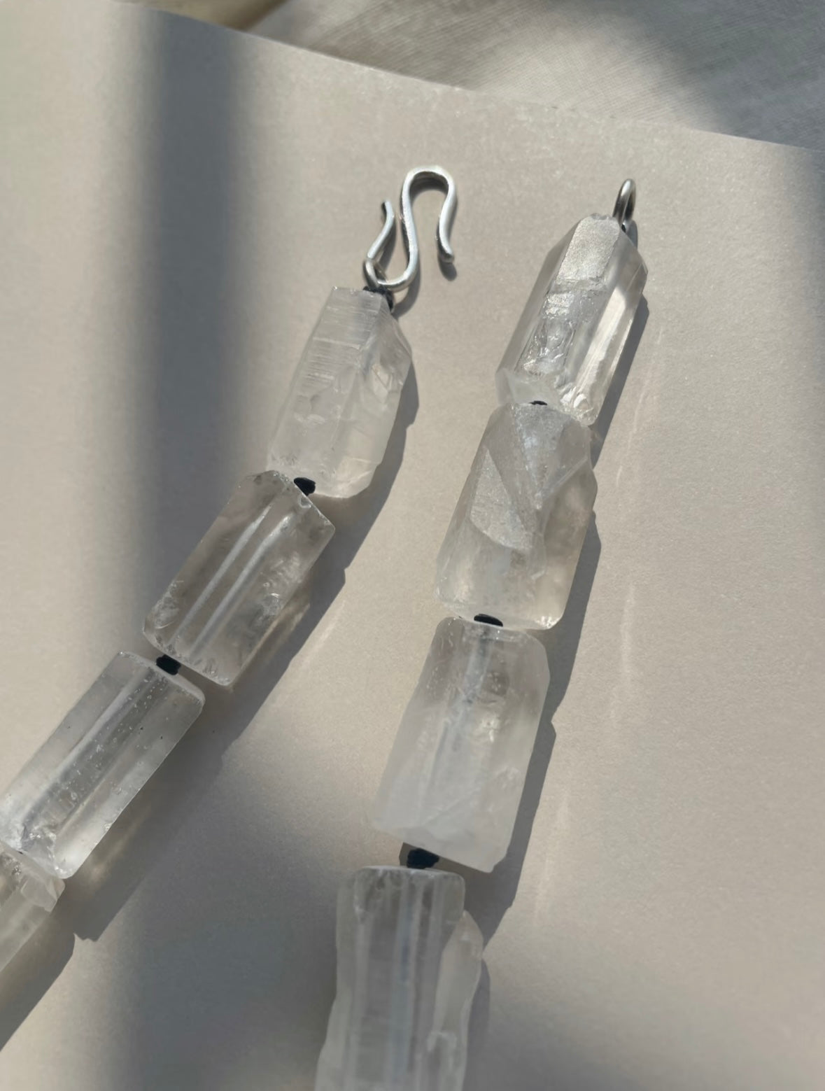 Raw Black Tourmaline & Clear Quartz Energy Polarity Necklace