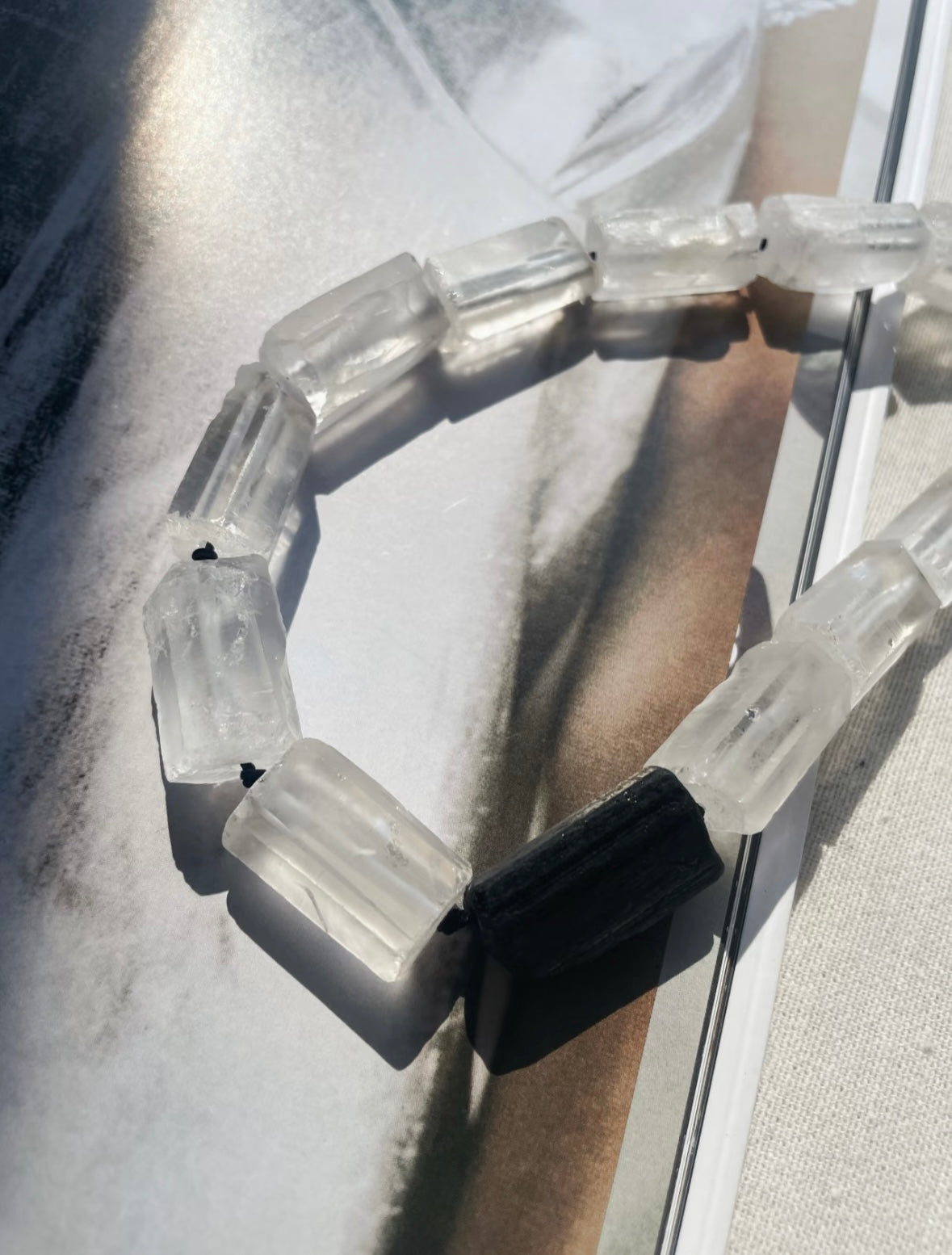 Raw Black Tourmaline & Clear Quartz Energy Polarity Necklace