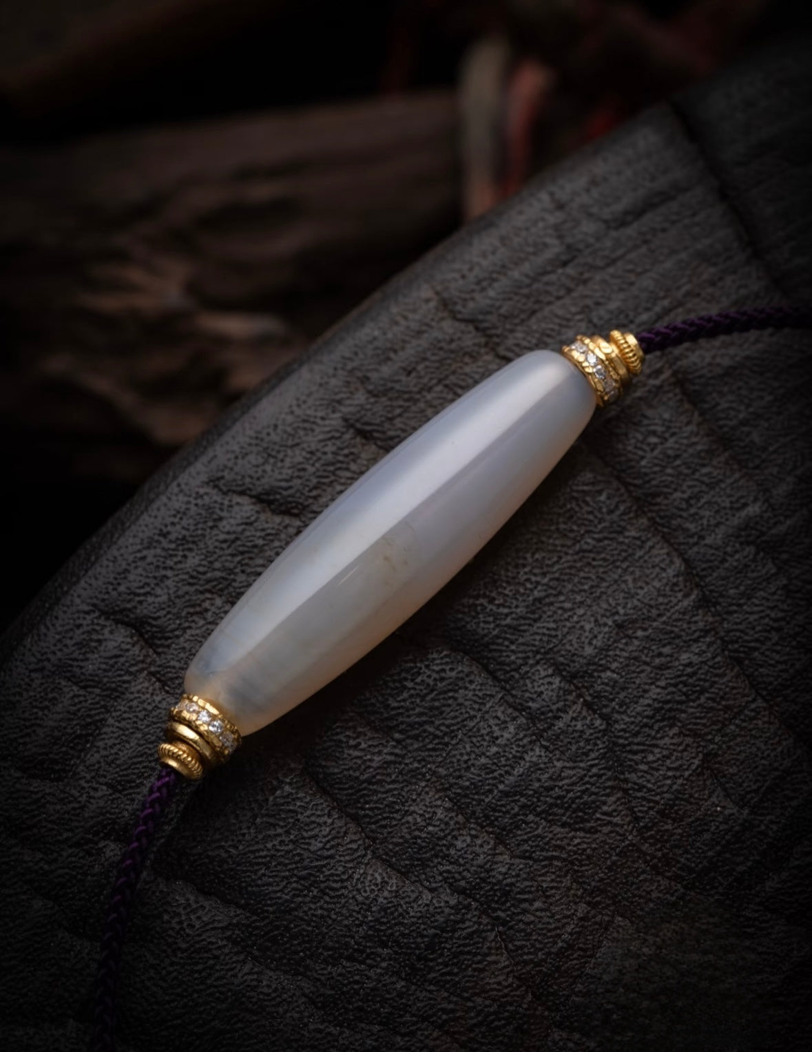 Handmade Tibetan purple braided agate necklace