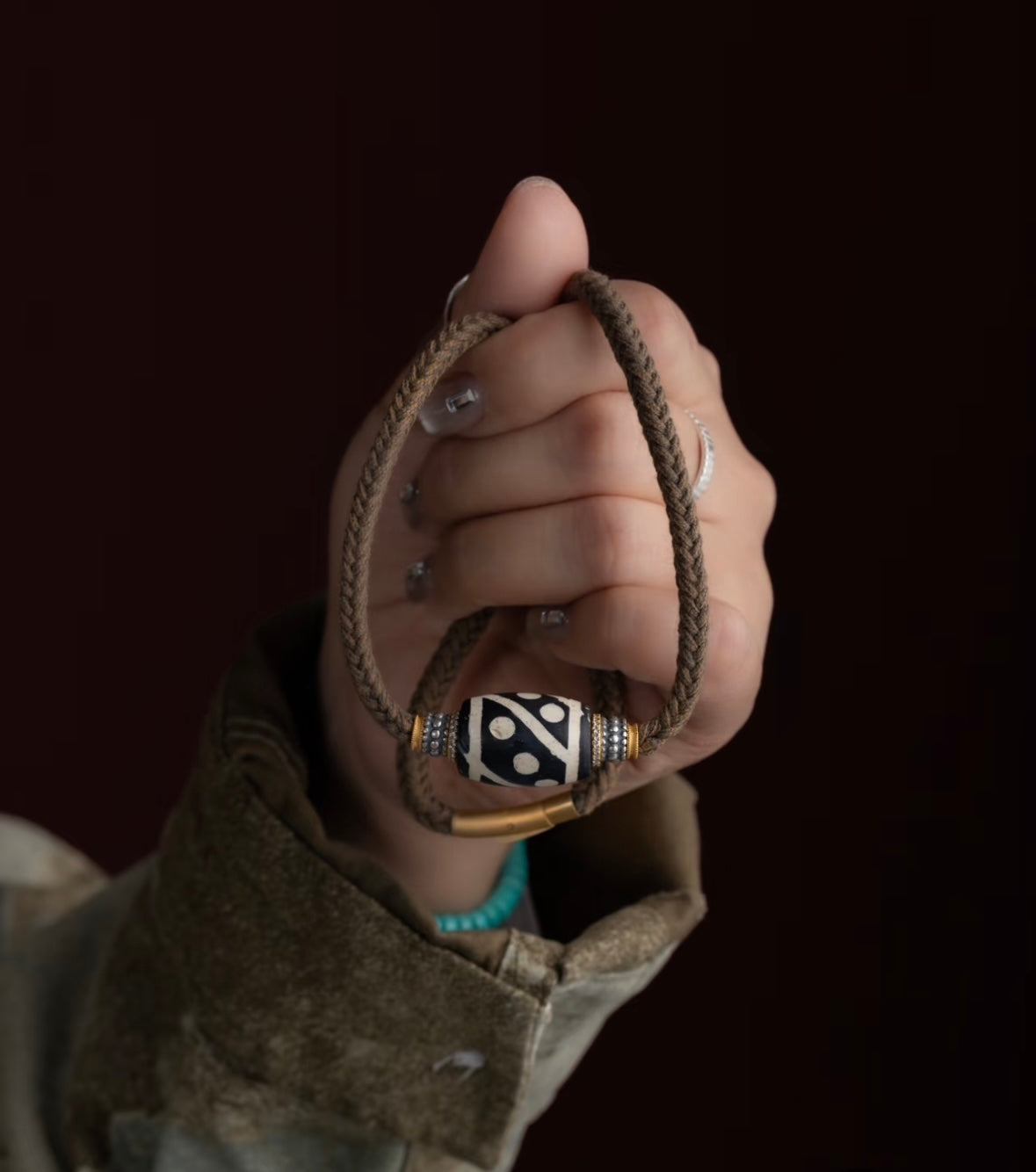 Protective & Lucky Handcrafted Tibetan Dzi Necklace