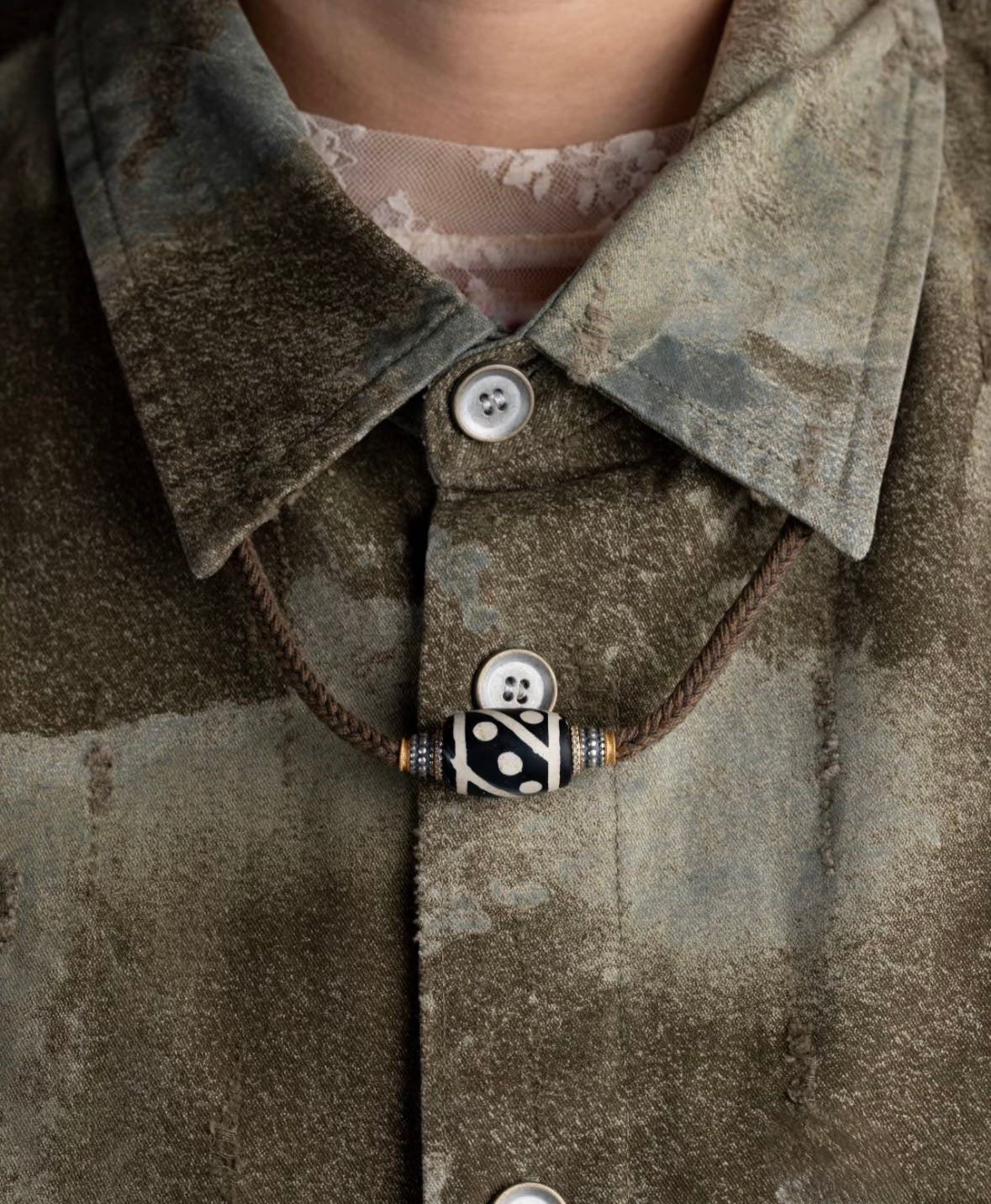 Protective & Lucky Handcrafted Tibetan Dzi Necklace