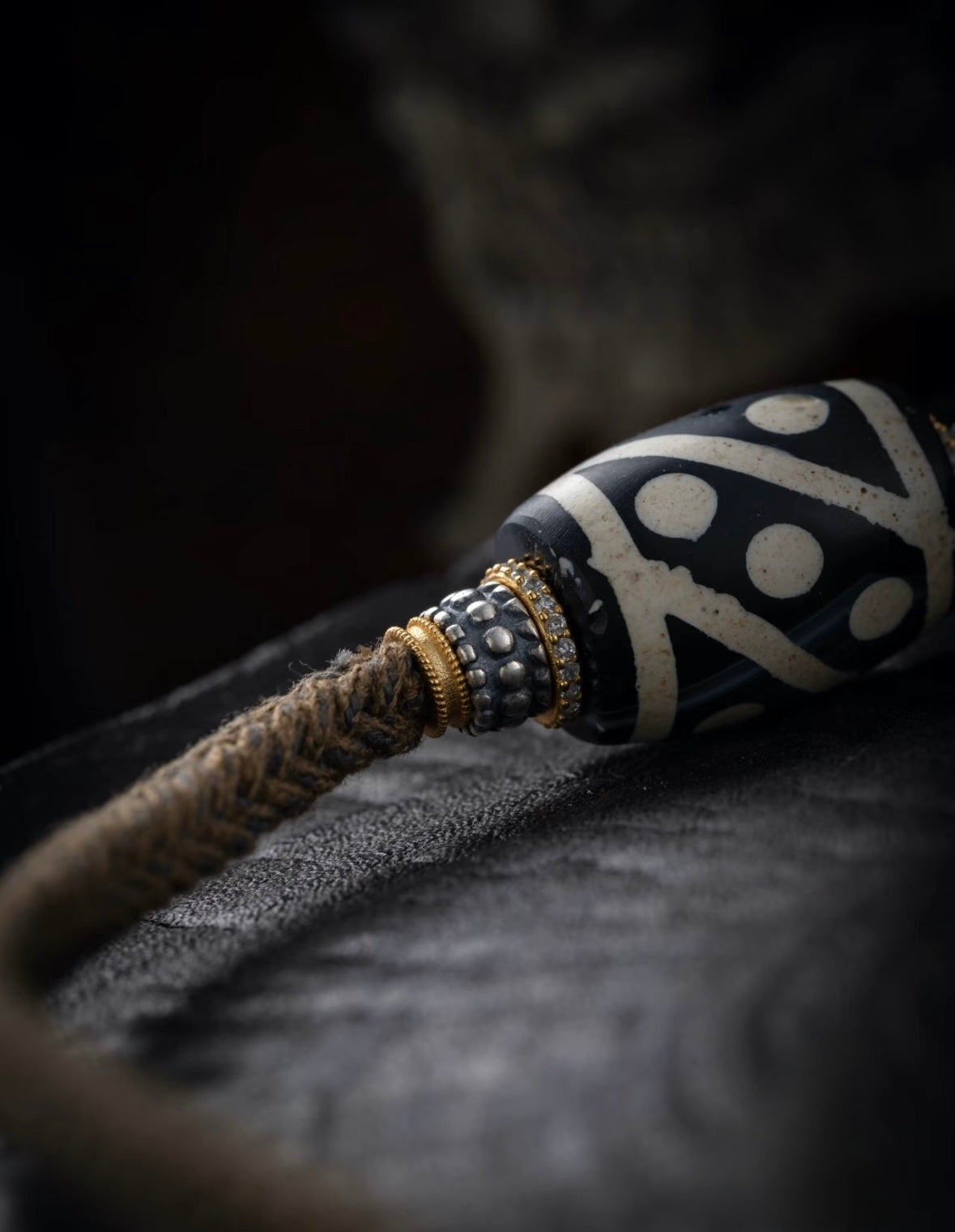 Protective & Lucky Handcrafted Tibetan Dzi Necklace