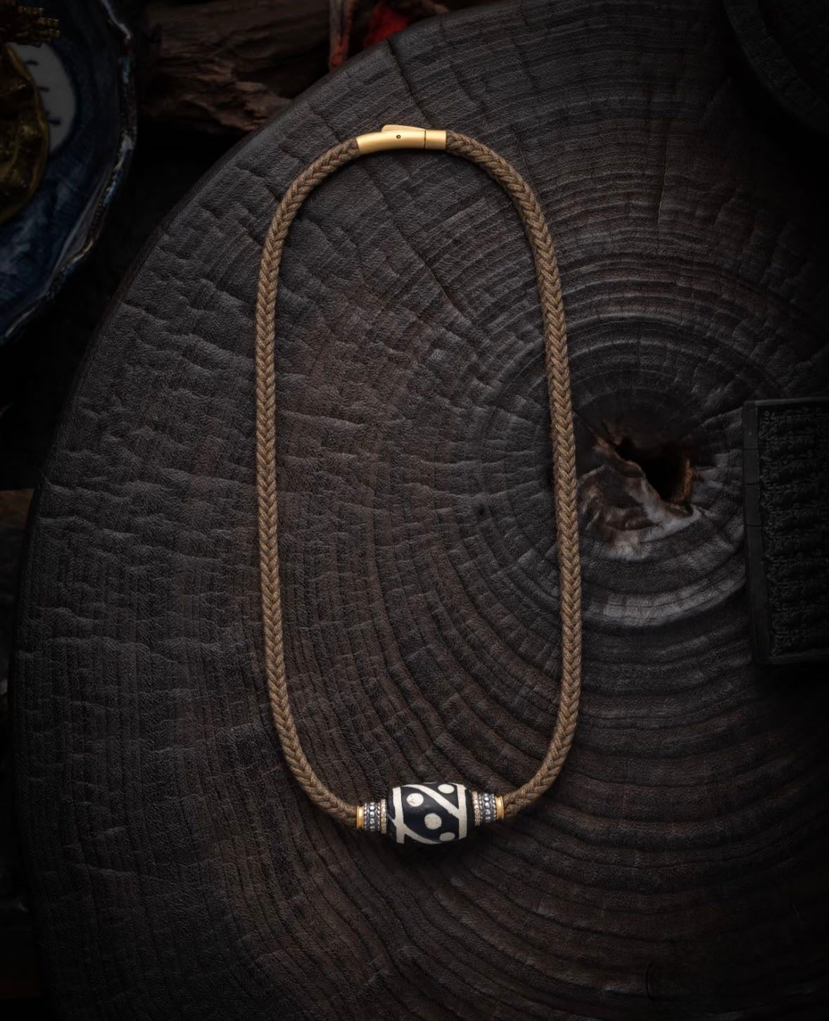 Protective & Lucky Handcrafted Tibetan Dzi Necklace