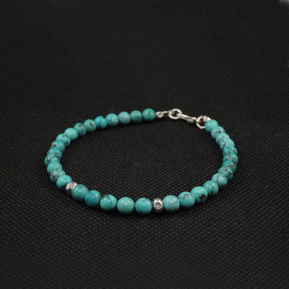 Exquisite Handcrafted Turquoise & 925 Sterling Silver Bracelet