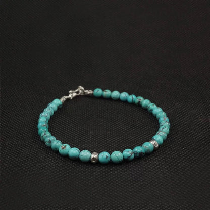 Exquisite Handcrafted Turquoise & 925 Sterling Silver Bracelet