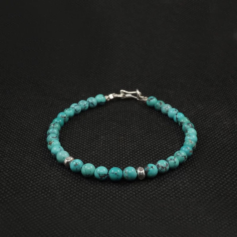 Exquisite Handcrafted Turquoise & 925 Sterling Silver Bracelet