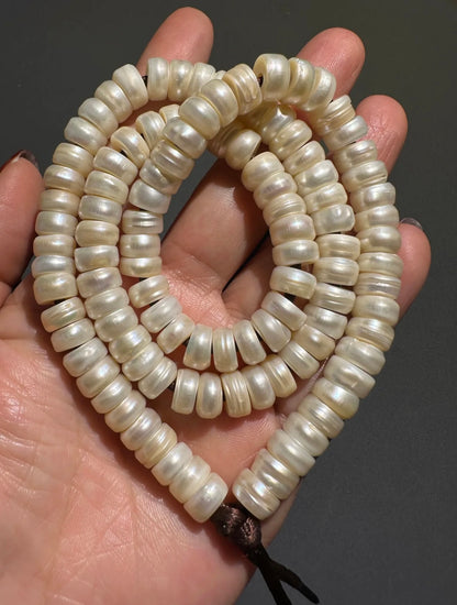 Handcrafted Tibetan Vintage Pearl Mala Necklace(108 Beads)