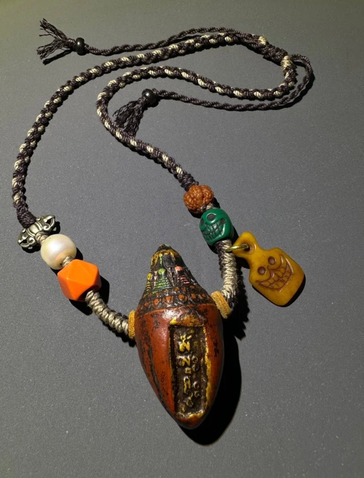 Sacred Tibetan Niangla Tsa-Tsa Amulet Necklace