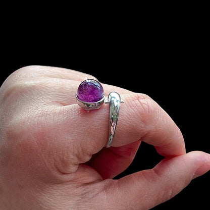 Amethyst Dolphin Ring: A Sacred Fusion of Tibetan Energy & Oceanic Healing