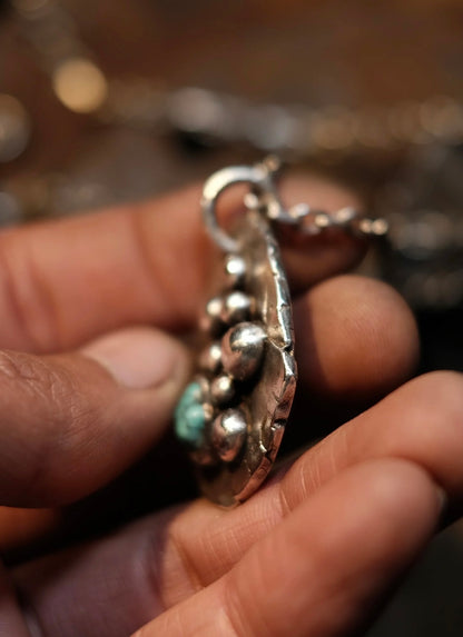 Handcrafted Turquoise Necklace 925 Sterling Silver : A Timeless Emblem of Tibetan Heritage
