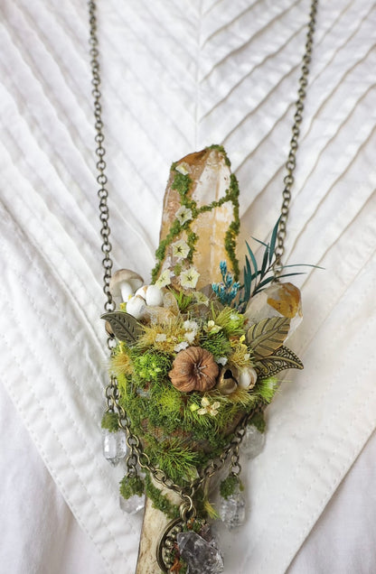 Celestial Citrine Wand Necklace: Channel Wealth & Himalayan Magic