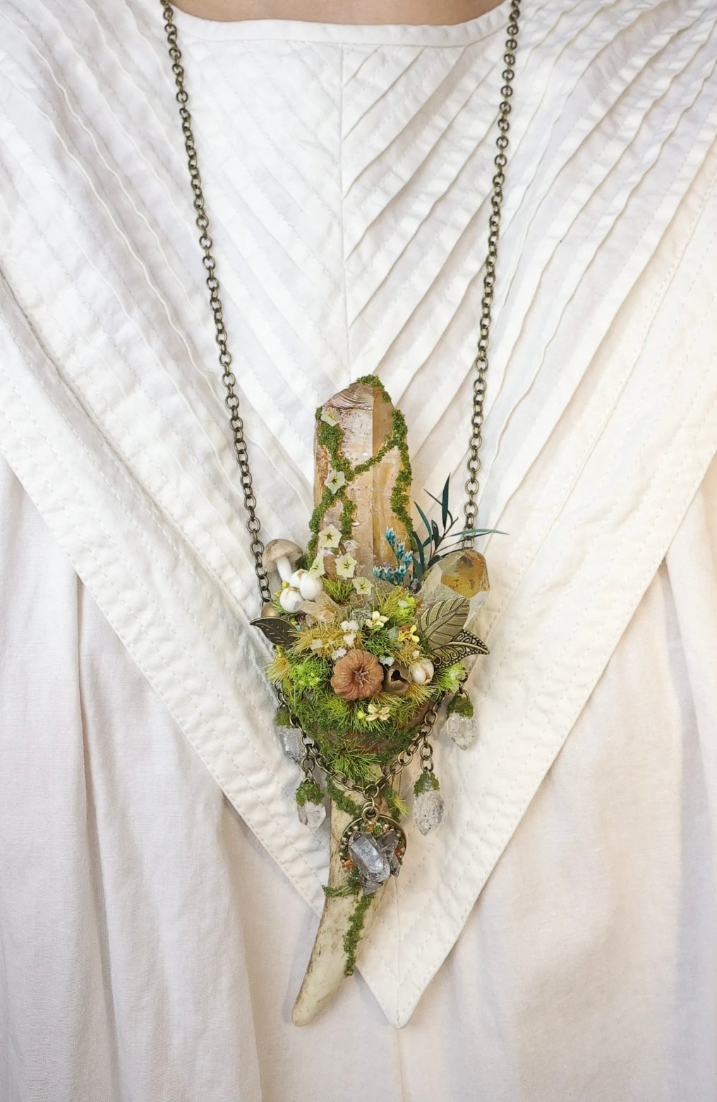 Celestial Citrine Wand Necklace: Channel Wealth & Himalayan Magic