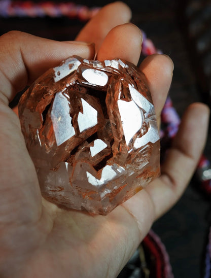 Tibetan Red Clay Skeletal Quartz Necklace