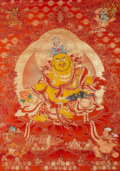 Sacred Thangka Collection: Yellow Jambhala  Vaishravana (Treasure King Deities)