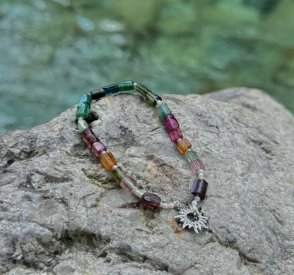 Rainbow Tourmaline Raw Stone Necklace