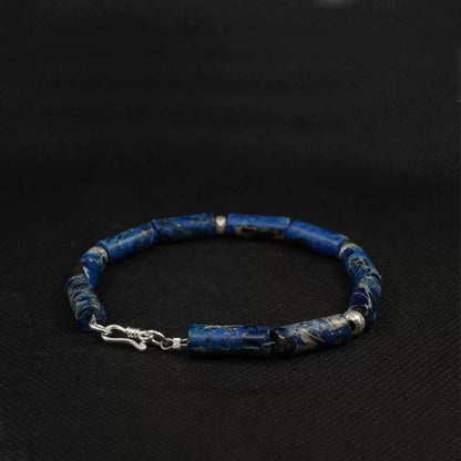 Lapis Lazuli Men’s Bracelet with 925 Sterling Silver