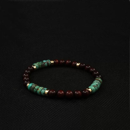 Turquoise & Sandalwood Men’s Bracelet（6mm)