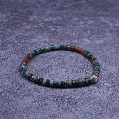 Turquoise & Coconut Shell Men's Bracelet