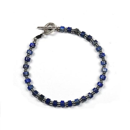 Lapis Lazuli 925 Sterling Silver Men’s Bracelet ( 4mm )