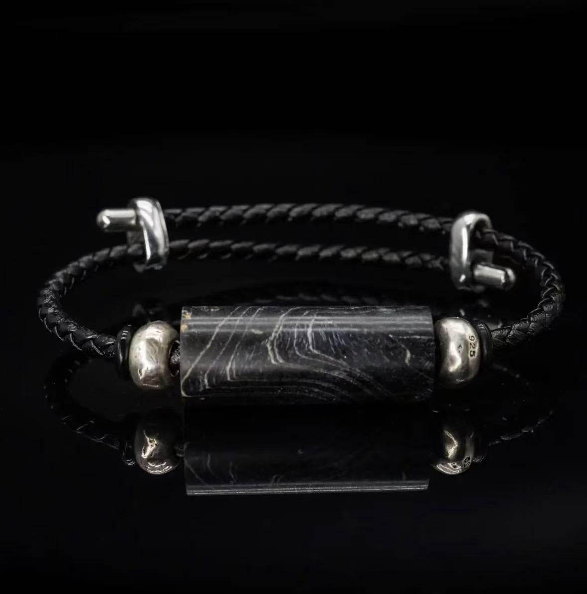 Handcrafted  Black Stabilized Wood Men’s Bracelet