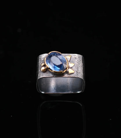 Himalayan Blue Kyanite 925 Sterling Silver Square Ring