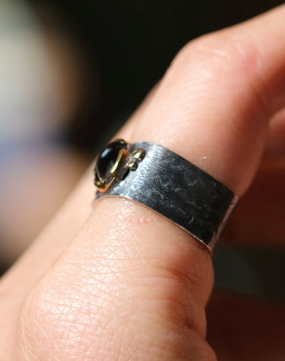 Black Cat’s Eye 925 Sterling Silver Oval Ring