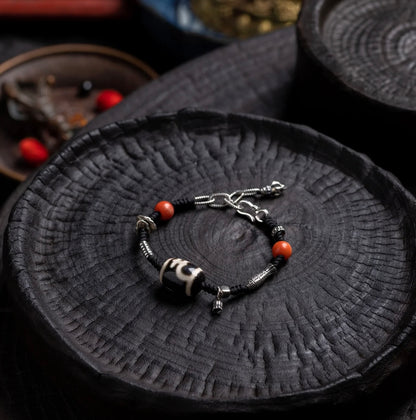 Protect & Blessing Tibetan Black Braided Cord Bracelet