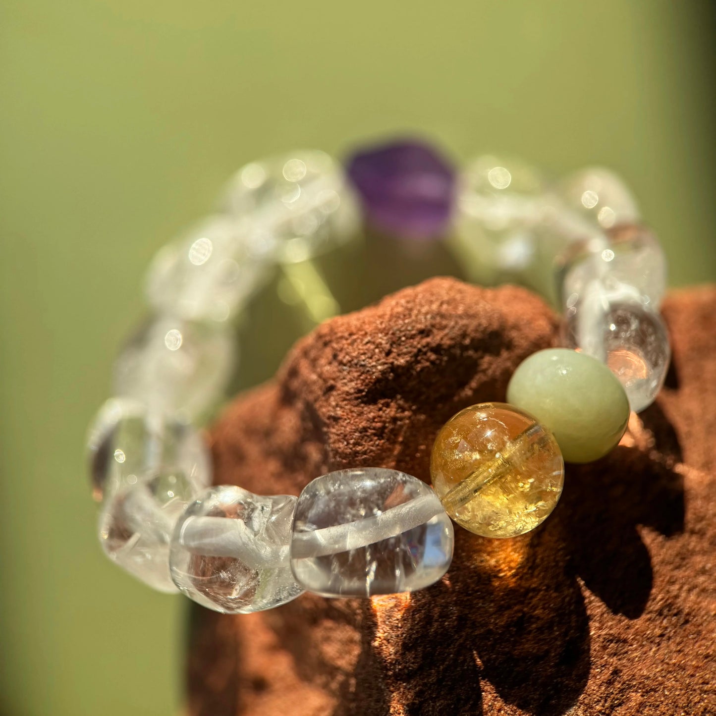 Harmony Within: Himalayan White Crystal & Amethyst Energy Bracelet