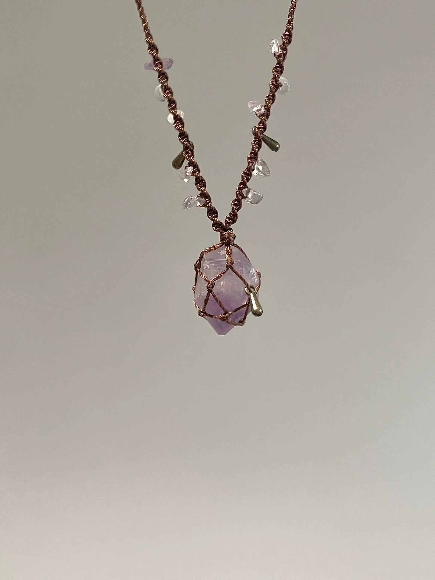 Healing & Wealth Tibetan Raw Amethyst Adjustable Necklace