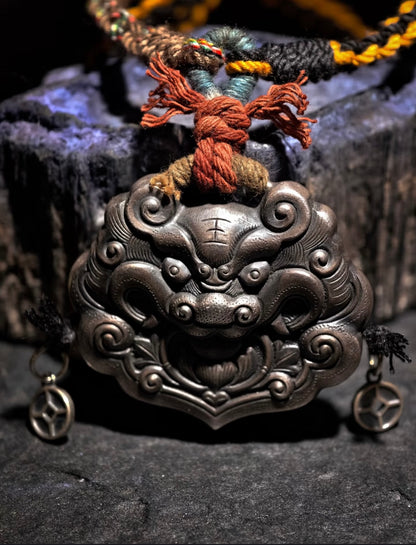 Tibetan Wealth Guardian Beast Braided Necklace