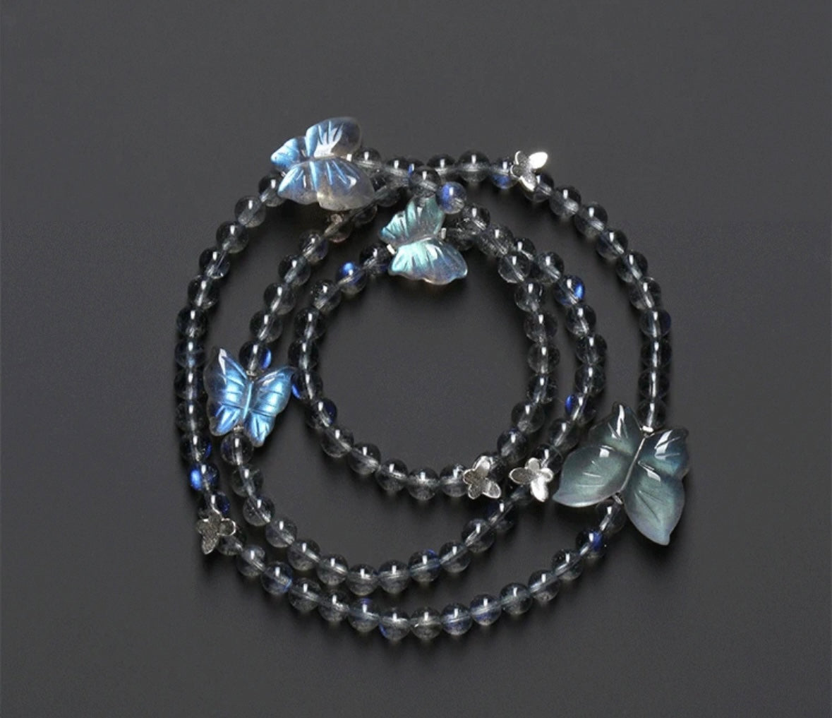 Love & Purity Blue Moonstone Triple-Wrap Bracelet/Necklace