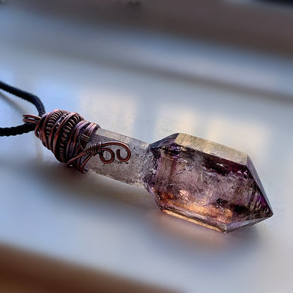 Channel Ancient Wisdom & Crystal Energy Super Seven Scepter Pendant Necklace