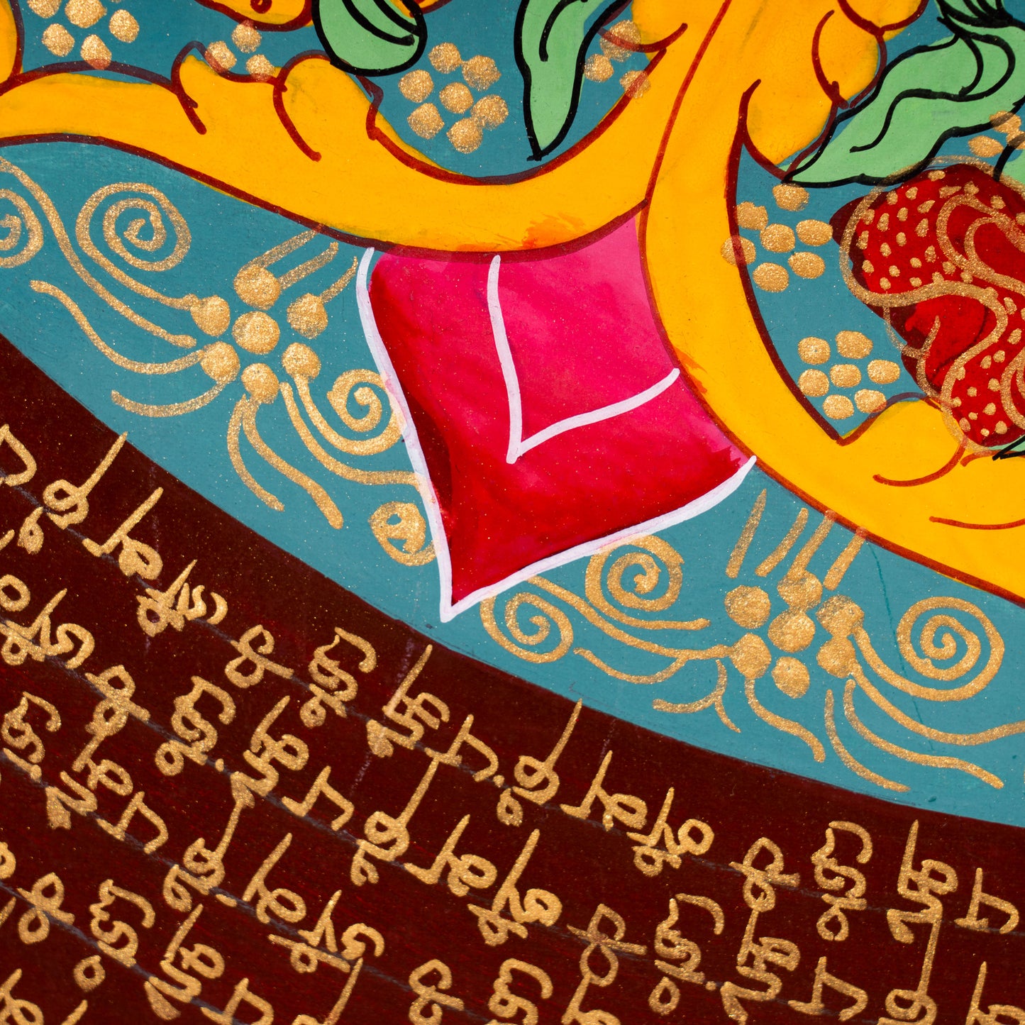 Tibetan Six-Syllable Mantra Thangka Art (70x70cm): A Sacred Hand-Painted Masterpiece