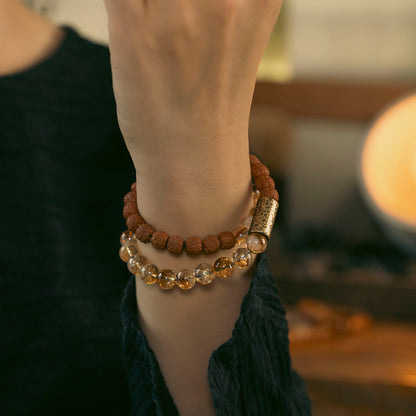 Tibetan Citrine & Bodhi Bracelet