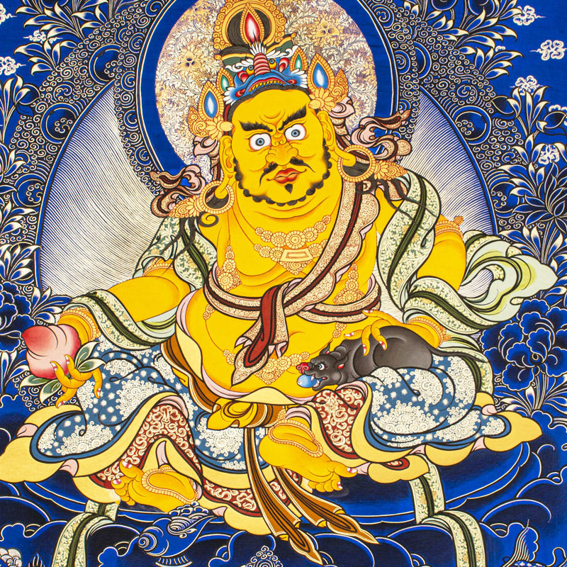 Sacred Thangka Collection: Yellow Jambhala  Vaishravana (Treasure King Deities)