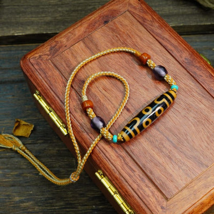 Tibetan Seven-Eye Dzi Necklace