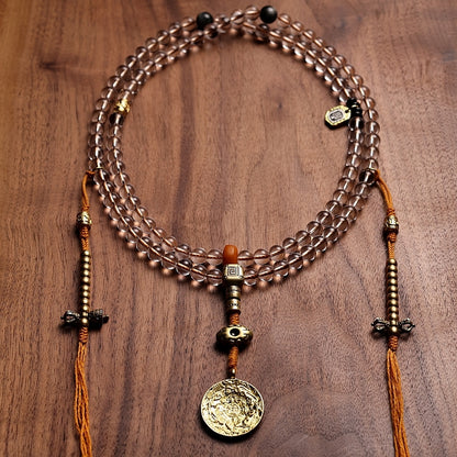 Tibetan 108 Clear Crystal Mala Bracelet(Necklace)