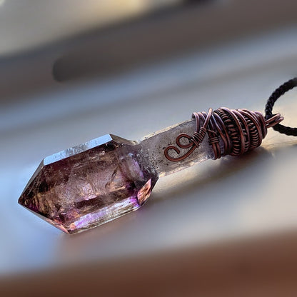 Channel Ancient Wisdom & Crystal Energy Super Seven Scepter Pendant Necklace