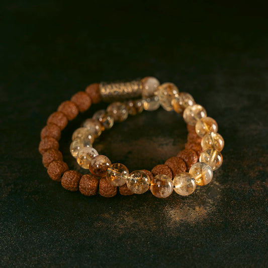 Tibetan Citrine & Bodhi Bracelet