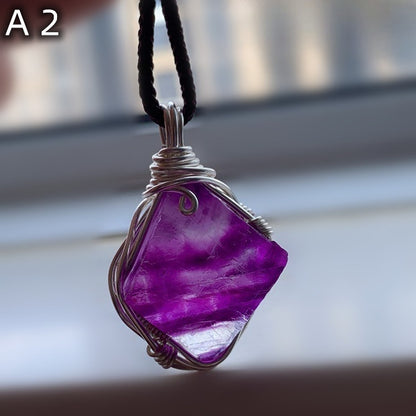 Tibetan Spirit Awakening Amethyst Fluorite Necklace