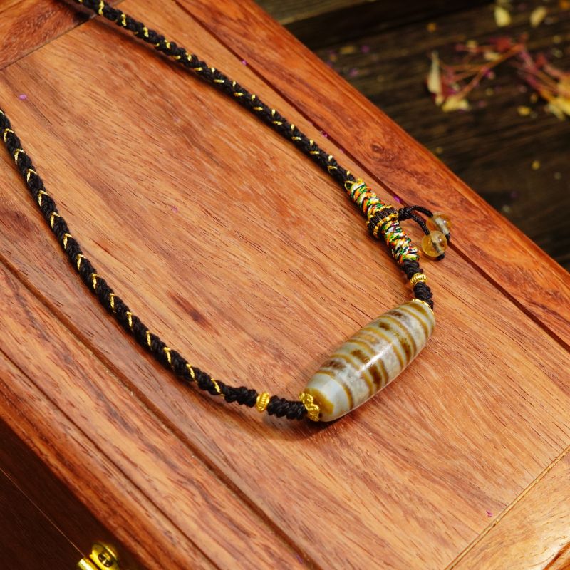 Tibetan Dzi Talisman Necklace