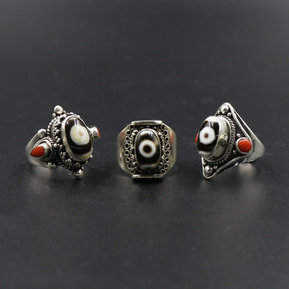 Tibetan One-Eye Dzi Ring