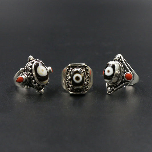 Tibetan One-Eye Dzi Ring