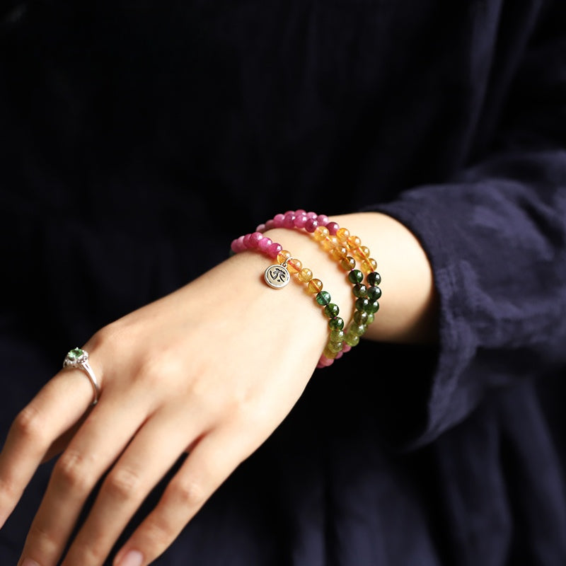 Balance & Positive Rainbow Tourmaline Bracelet