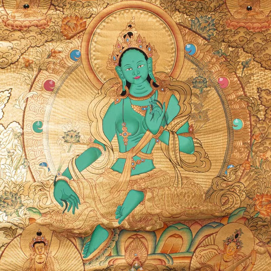 Sacred Green Tara Thangka Collection: Eight Artisan Masterpieces