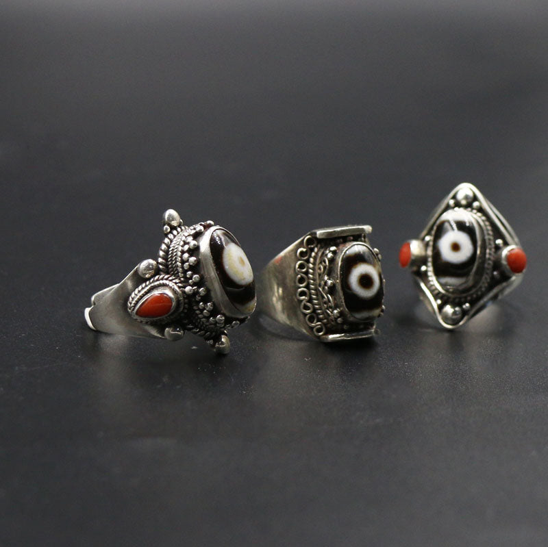 Tibetan One-Eye Dzi Ring