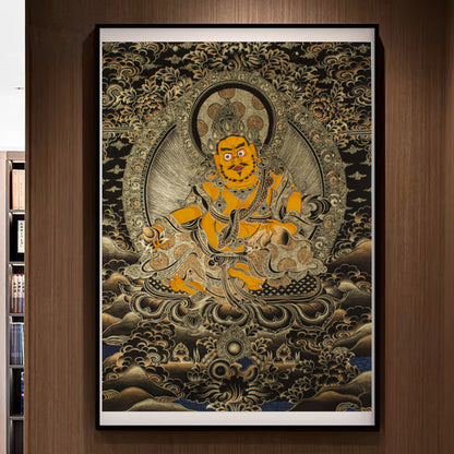 Sacred Thangka Collection: Yellow Jambhala  Vaishravana (Treasure King Deities)