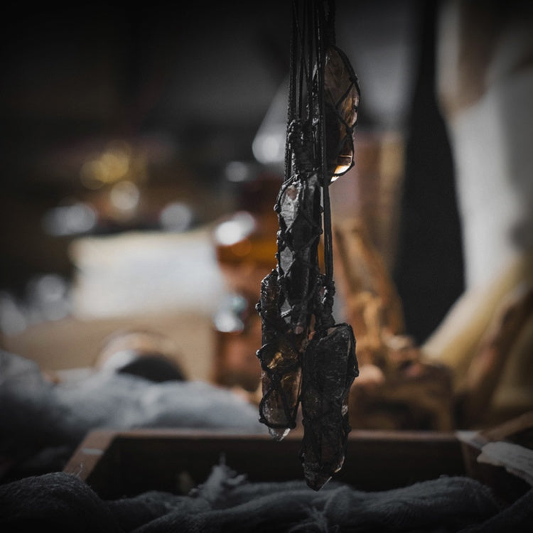 Handcrafted Tibetan Smoky Quartz Pendant Necklace