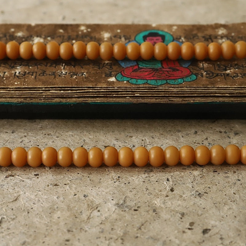 Tibetan 108 Mala Bracelet(Necklace): Aged Bodhi Seed with Authentic Ritual Charms